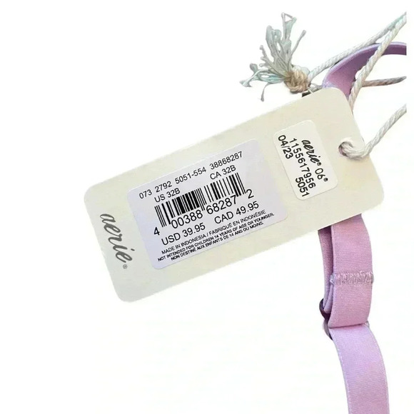 Aerie Smoothez Mesh Unlined Full Coverage Bra Purple Wash Size 32B NWT - Picture 6 of 8